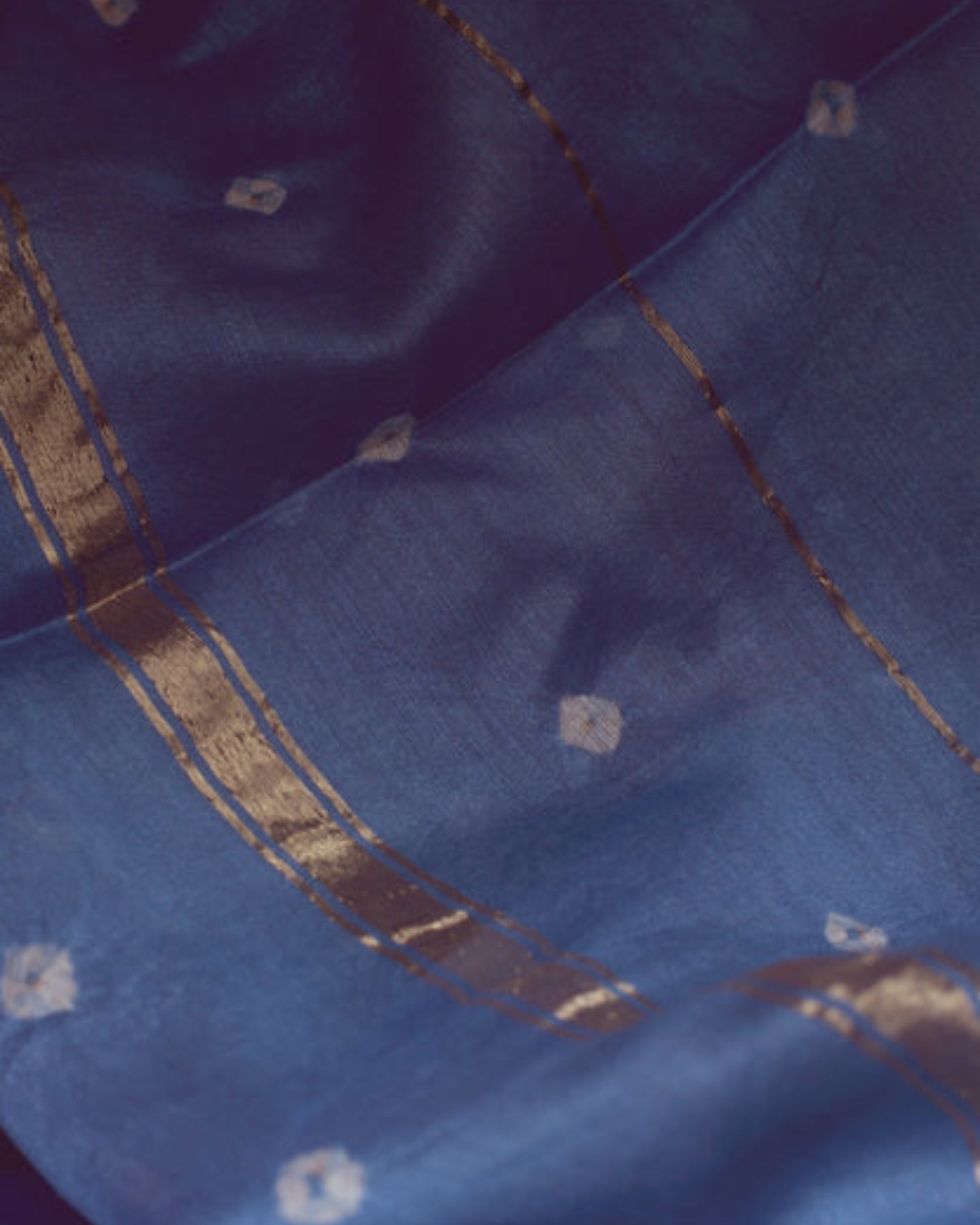 BLUE OMBRE BANDHANI CHANDERI SILK SAREE